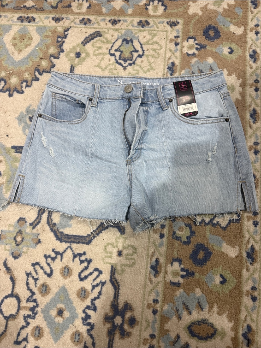 No Boundaries Light Blue Distressed Denim Cutoff Shorts